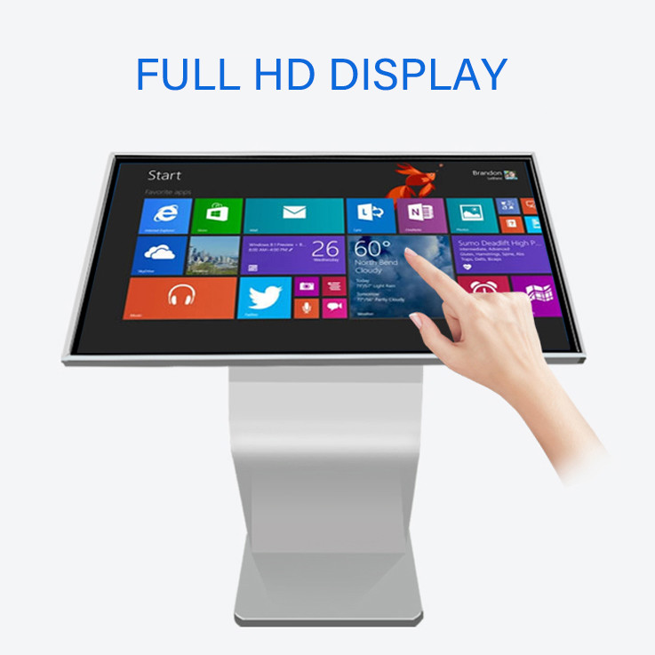 Floor Stand Indoor Advertising 500cd/m2 Touch Screen Information LCD Digital Signage Kiosk