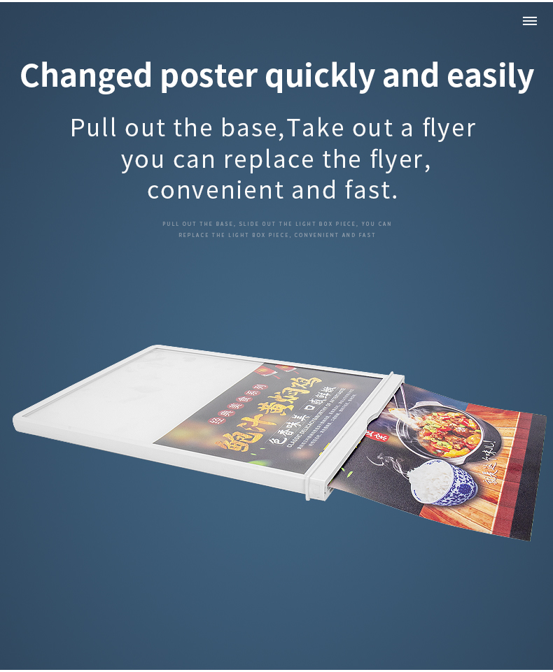 Upgrade Your Menu Display with Our Indoor LED Light Box Battery Powered and Durable