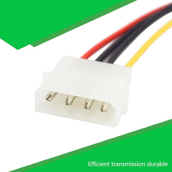 Large D Shaped Port PVC 20cm Pc Fan Extension Cable Cpu Power Cable Extension