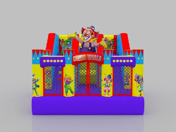 Kids' Inflatable Castle Yellow Blue Outdoor Bounce House Jumping Castle Rental