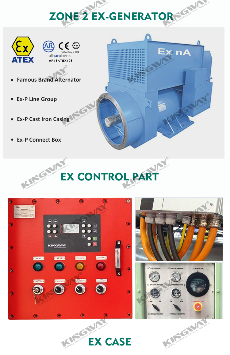 Supply 100kva 80kw 400v 50hz 3 phase 4 wire explosion proof ATEX diesel generator