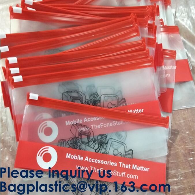 Biodergadable Customized Pvc Plastic Zipper Slider Bag Makeup Zipper Bag For Travel Slider Zipper Bag With Zipper