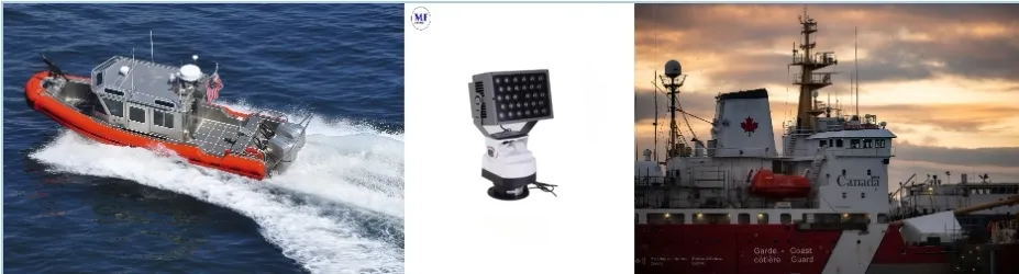 Factory Price Waterproof IP65 Stainless Aluminum Outdoor Light Prison Warship Marine Sea Vessel Expedition Maritime 300 Meters LED Search Rescue Light