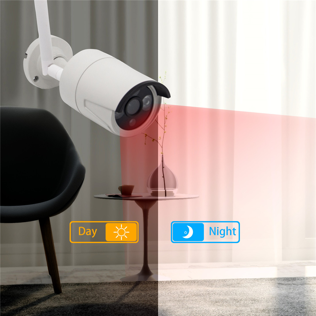 Unistone 4CH Outdoor Wireless WIFI 2MP CCTV Security Surveillance Camera NVR KIT(US-WC204K02)
