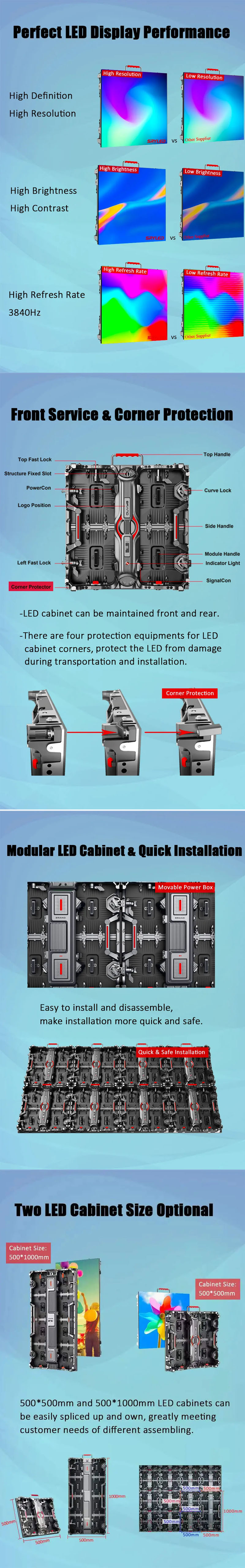 P2.6 P2.9 P3.9 P4.81 Indoor Led Display Screen Stage Backdrop Rental