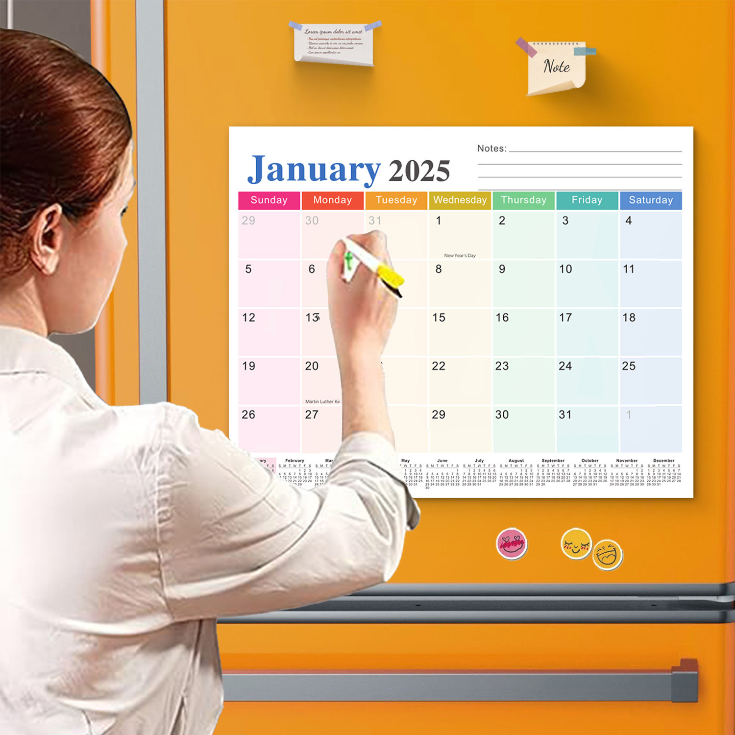 Custom Wall Calendar Featuring 12 Photos and Major US Holidays Marked 12 X 12 Inches for Your Business