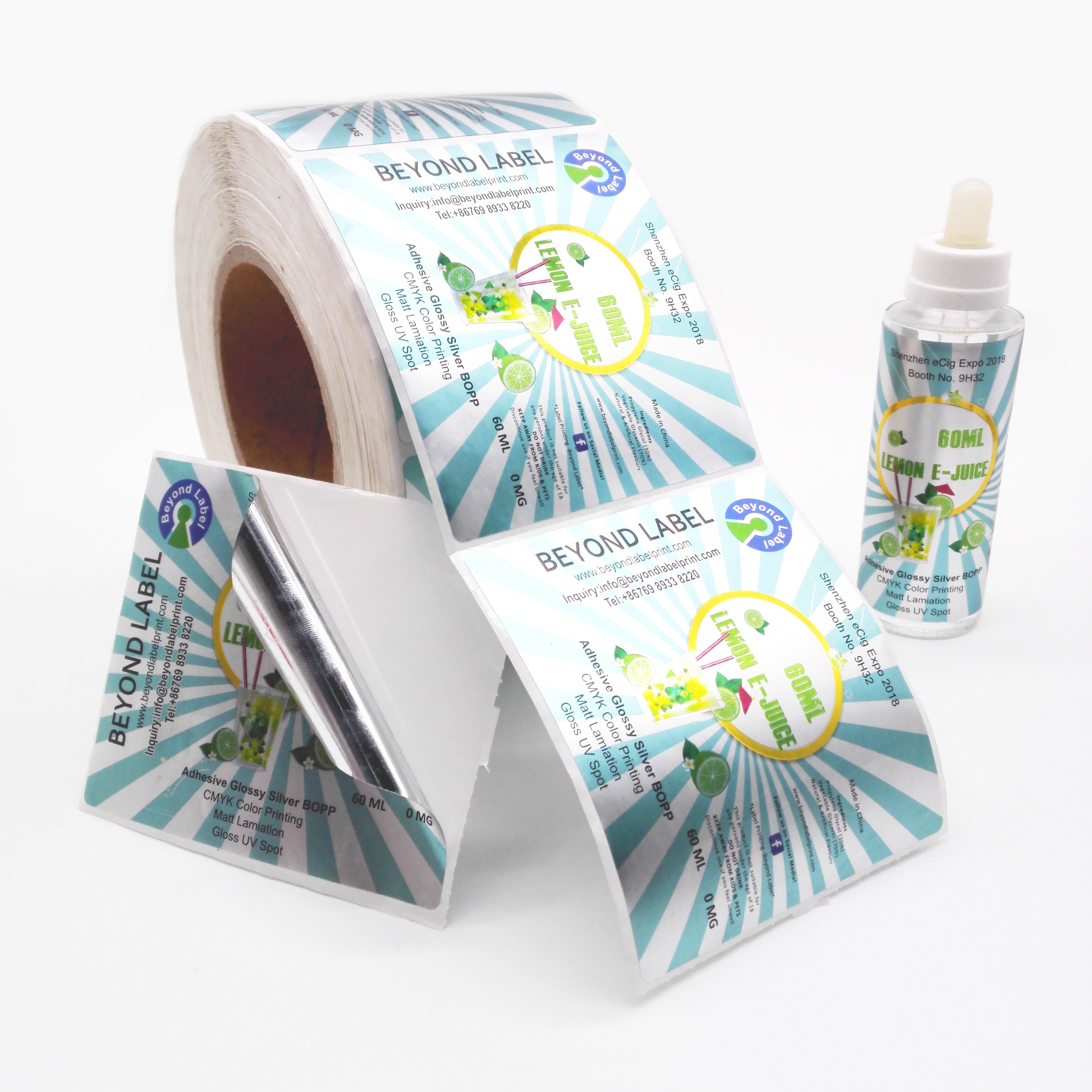 Pantone Color Biodegradable Glass Vial Labels Printable For Beauty Care Products