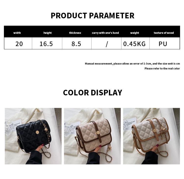 Stone Pattern Custom Logo Pu Leather Metal Chains Luxury Quilting Crossbody Bag for Women