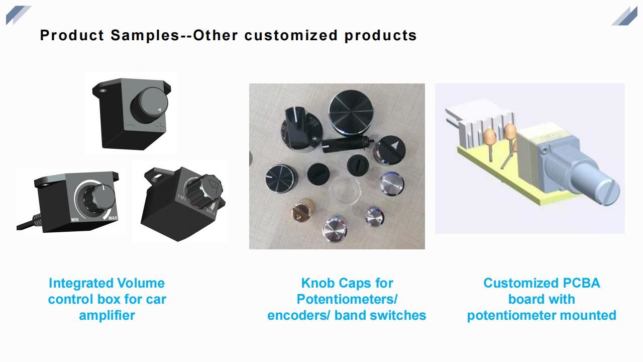 Customizable D Type Metal Potentiometer Knobs Silver / Black / Golden Tone Knurled Handles