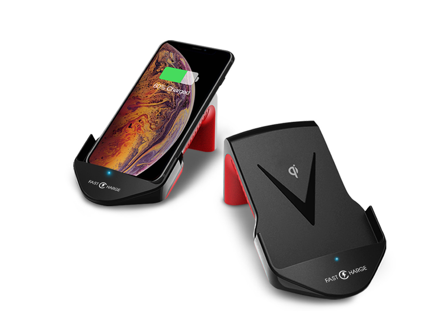 Qi Fast Wireless Charging Stand , Vertically Horizontally Wireless Charging High Heel Style