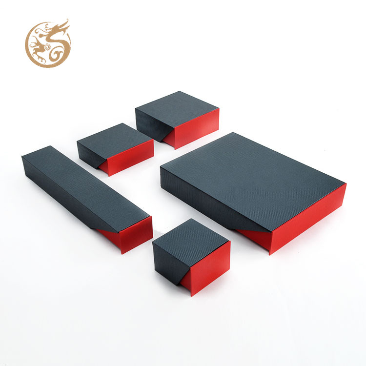 Custom Small Red Black Jewelry Box Drawer Paper Box Ring Necklace Bangle Bracelet Jewelry Gift Box