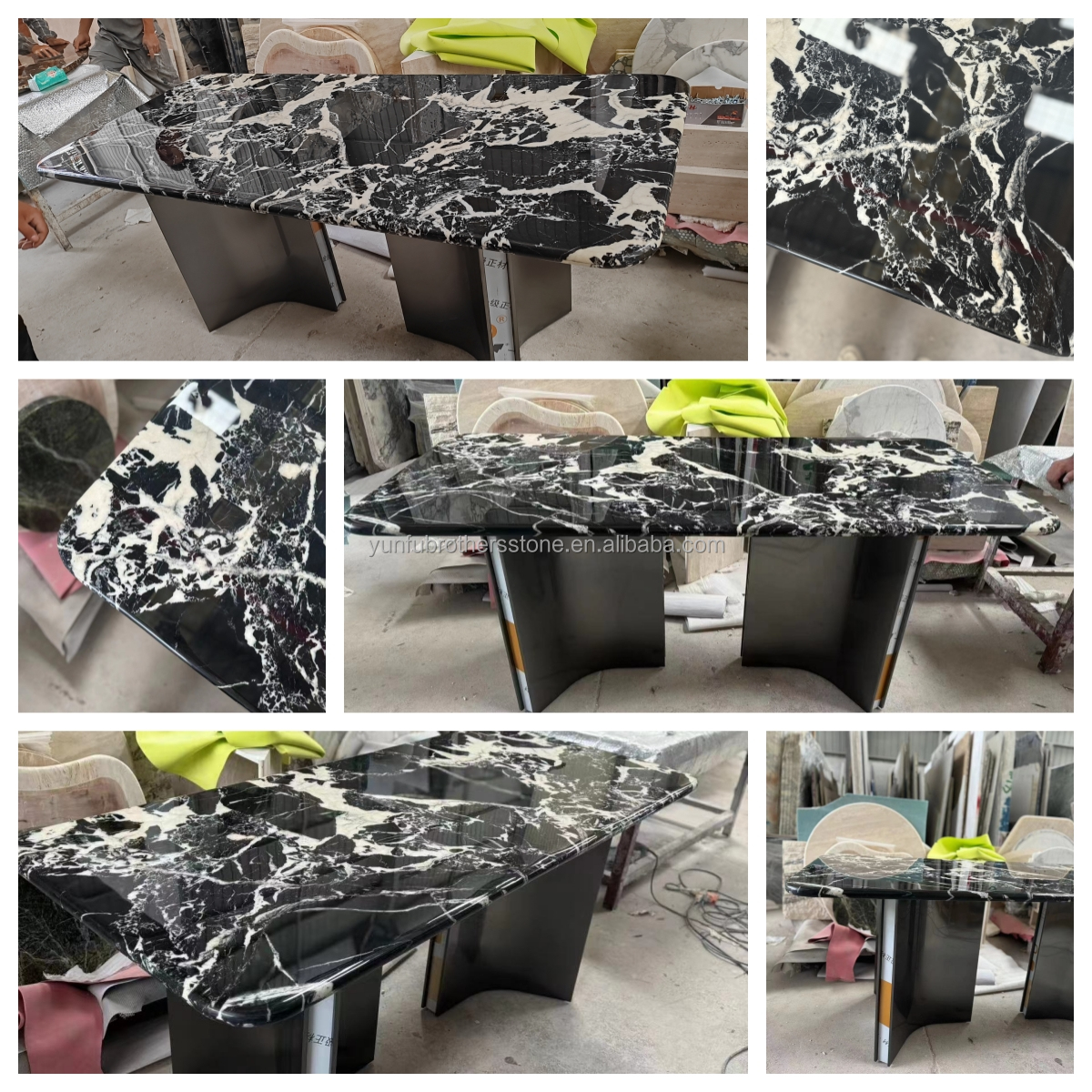 Palissandro Blue Marble Table Top Modern Dining Table with Draw and 180*90cm Size