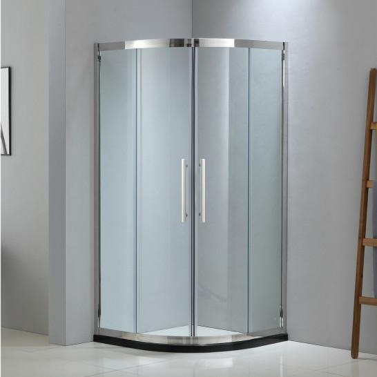 Sector shining stainless steel shower enclosure 900*900 with two sliding doors