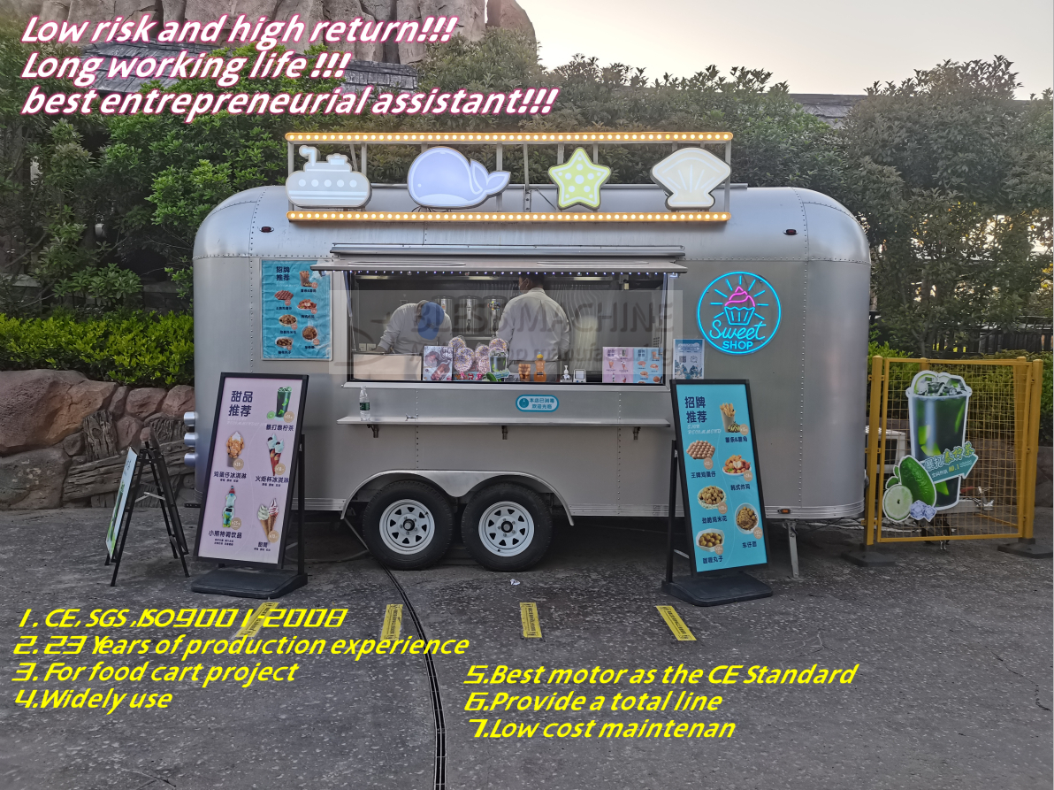 Stainless Steel Mobile Cake-Shop Trailer for On-the-Go Chocolate and Cookie Sales