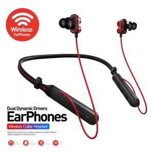   				Dual Dynamic Wireless Headphones Bluetooth Earphones Neckband Collar Headset Handsfree Headphone Sport Earbuds for Phone Bx345 	         Manufactures
