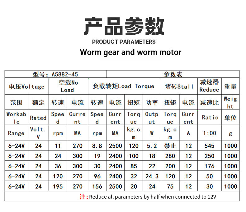 Worm Reducer Gearbox A5882-4260 Motor Gearbox Worm Gear Gearbox