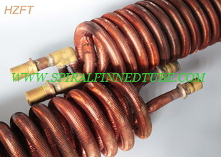 Copper or Copper Nickel Fin Coil Heat Exchanger / Finned Tube Coils