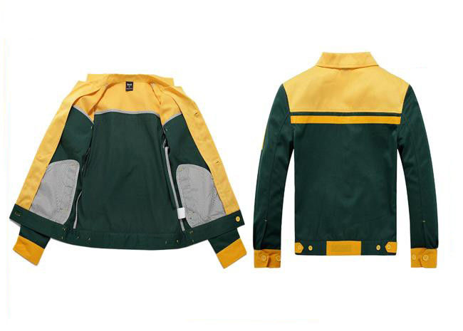 Two - Color Men's Work Coats & Jackets Long Sleeve Polyester With Triangle Cuffs