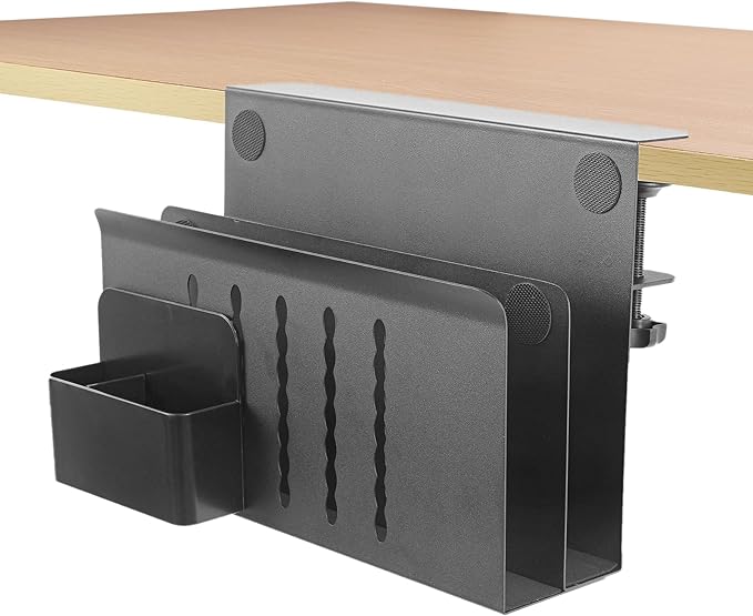 Office Under Desk Storage Hanging Side Desk Organizer with Adjustable Laptop Holder Stand