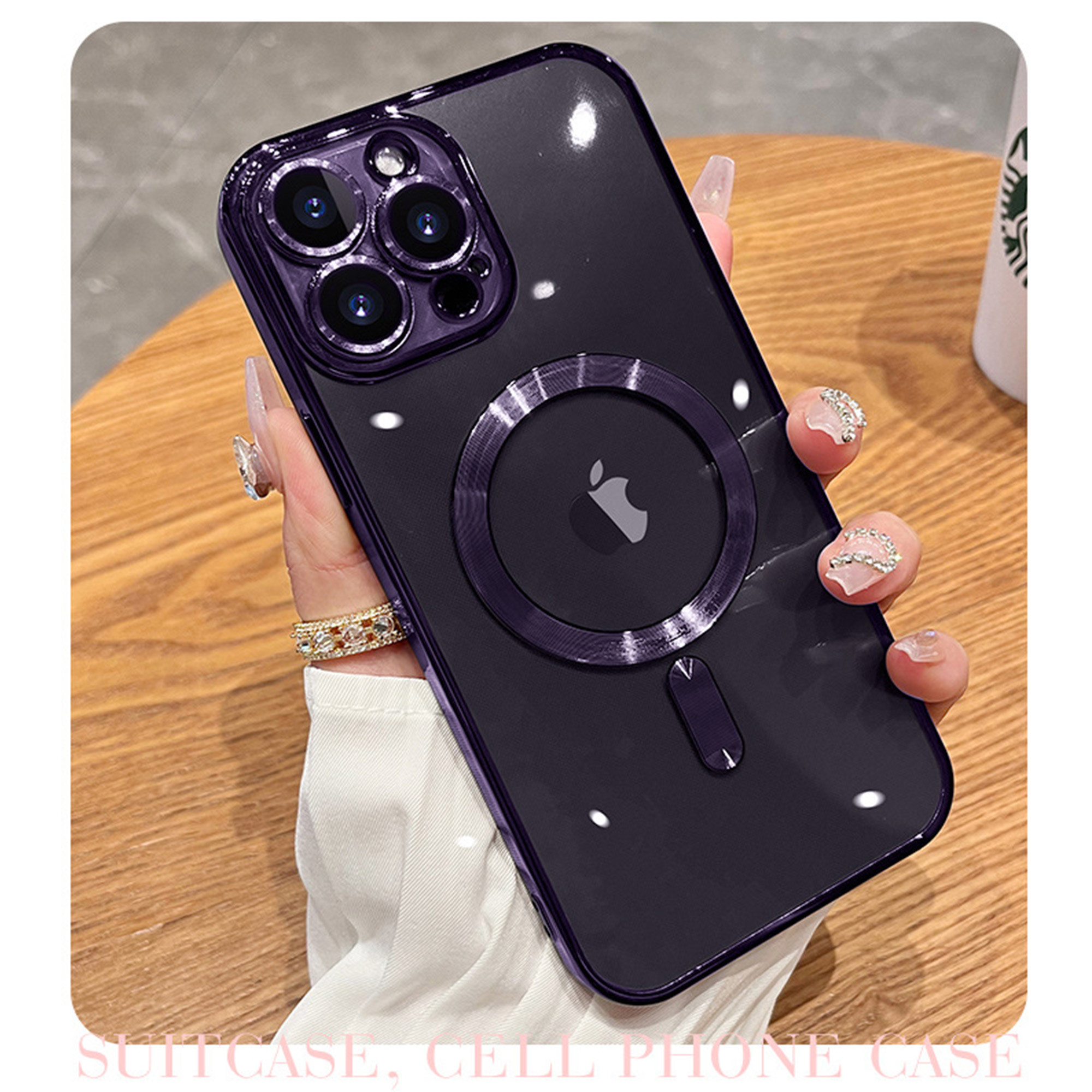 Clear Magnetic TPU Magsafe Phone Case Camera Lens Protector Shockproof For iPhone