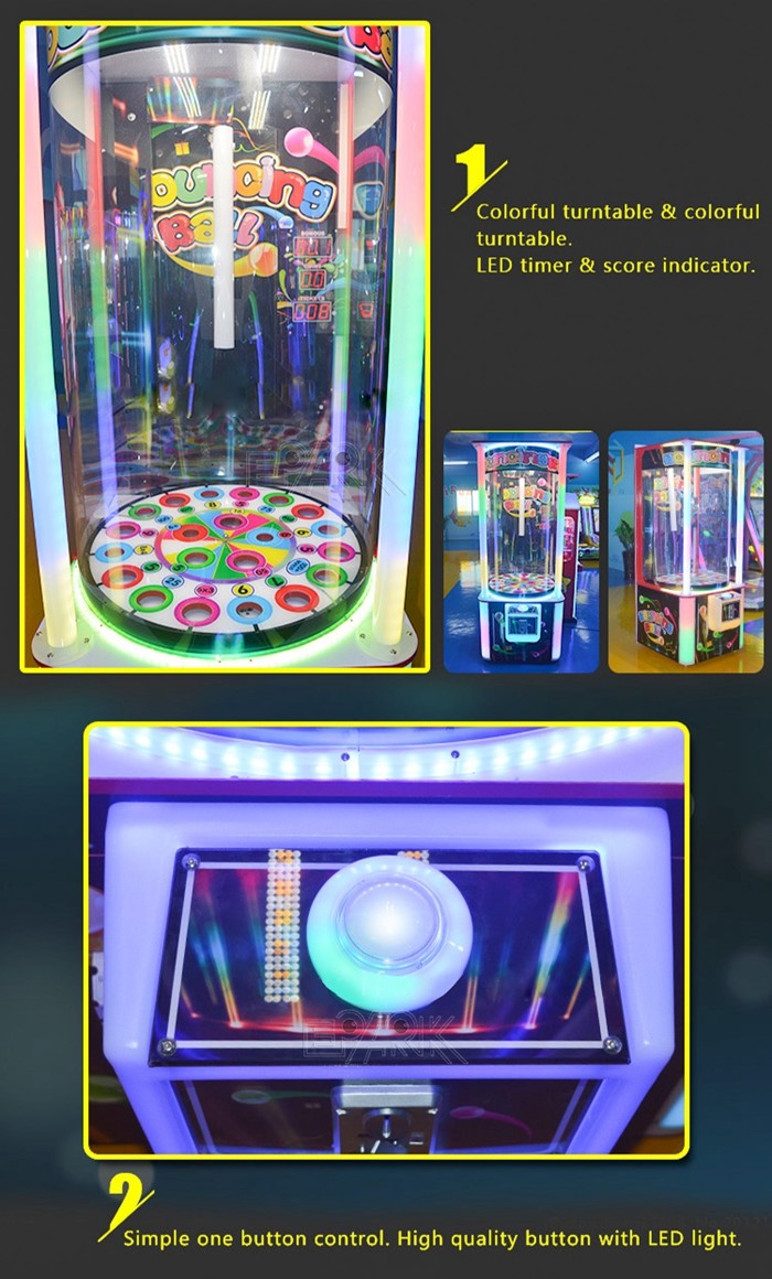 Children'S Paradise Fluorescent Bouncing Ball Game Of Chance Ticket Redemption Game