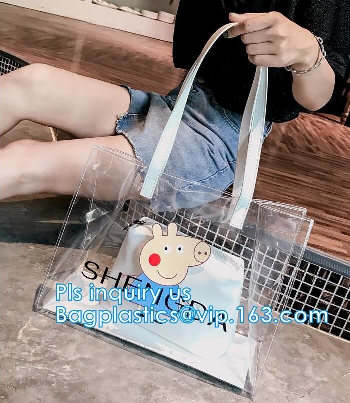 Fashion Women handbag Transparent PVC Clear Beach single shoulder bag,woman handbag, PVC handbag ladies women tote bag