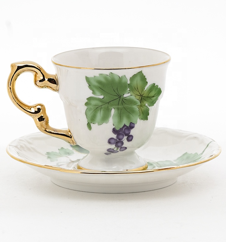 White New Bone Espresso Cup Afternoon Ceramic Tea Cups And Saucers