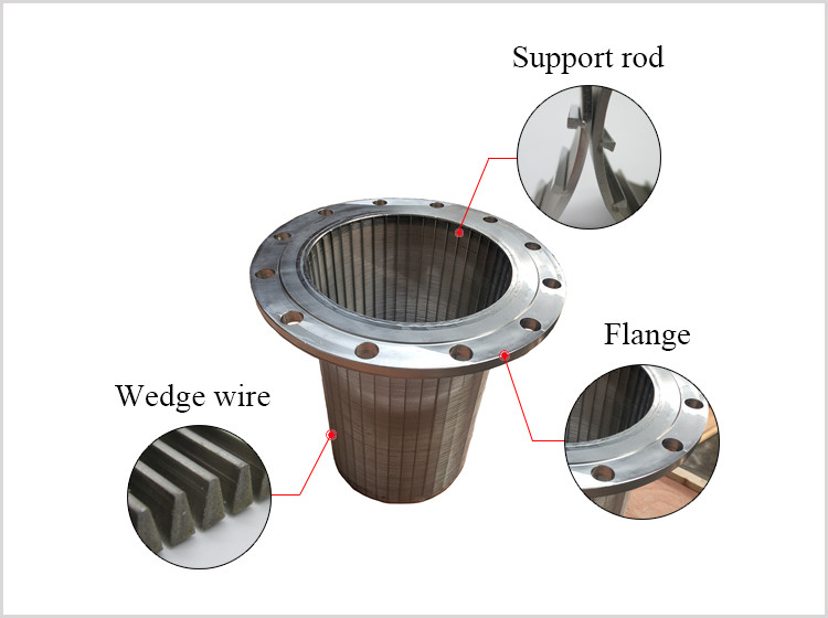 V Shap Wire Wedge Wire Wound Rotary Drum Screen SUS 304 316l
