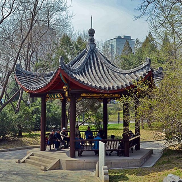Handmade Outdoor Wooden Pergola 3.2m Chinese Pavilion Hexagon Wood Gazebo