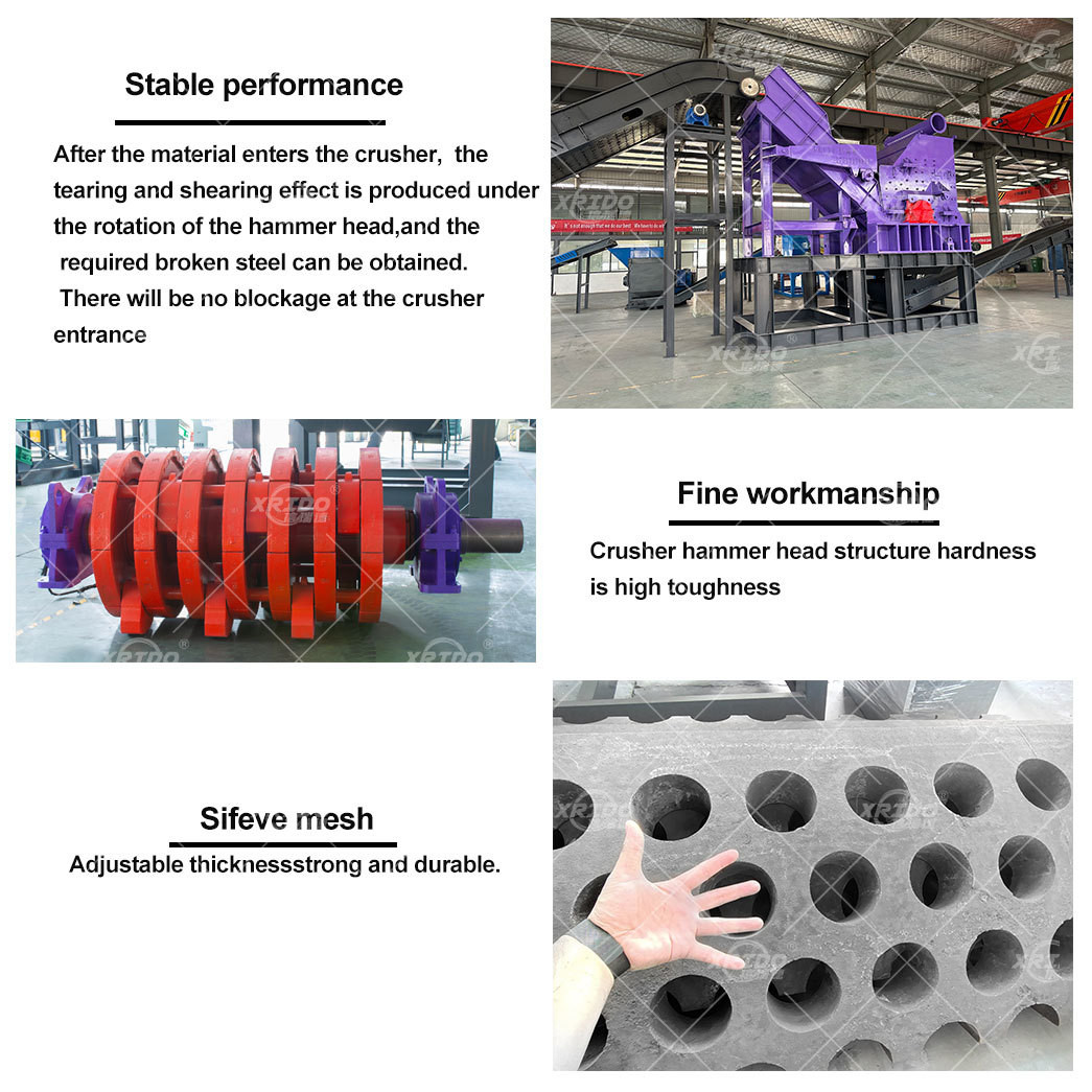Hydraulic Scrap Radiator Scrap Car Bicycle Shredder Waste Steel Iron Scrap Copper and Aluminum Crusher