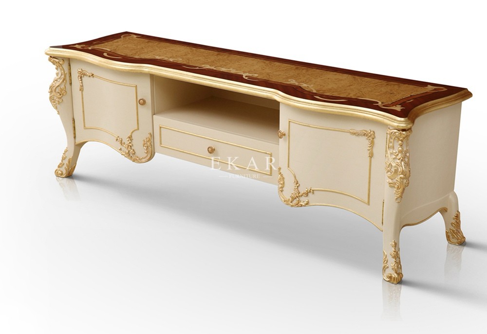 Living Room Furniture Luxury Antique Television Unit Table Wooden Tv Stand