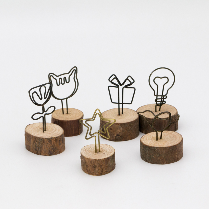 Natural Wood Memo Clip Business Card folder