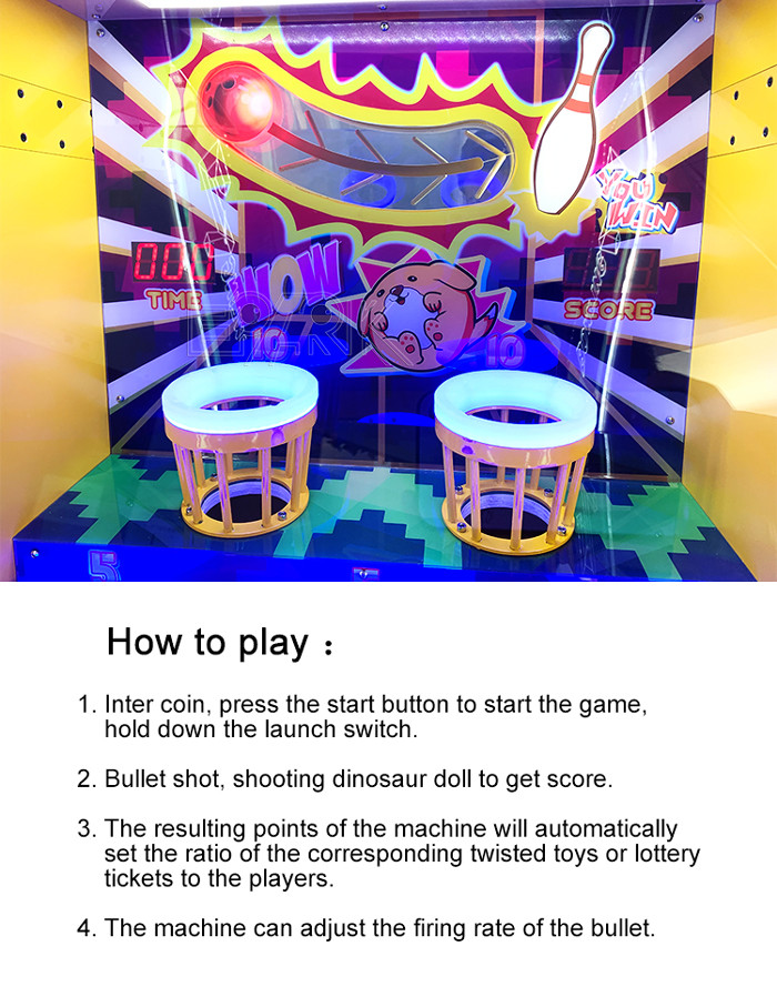 Bowling Slam Dunk Single Player Coin Operated Arcade Machines Lottery Bowling Arcade Game Machine
