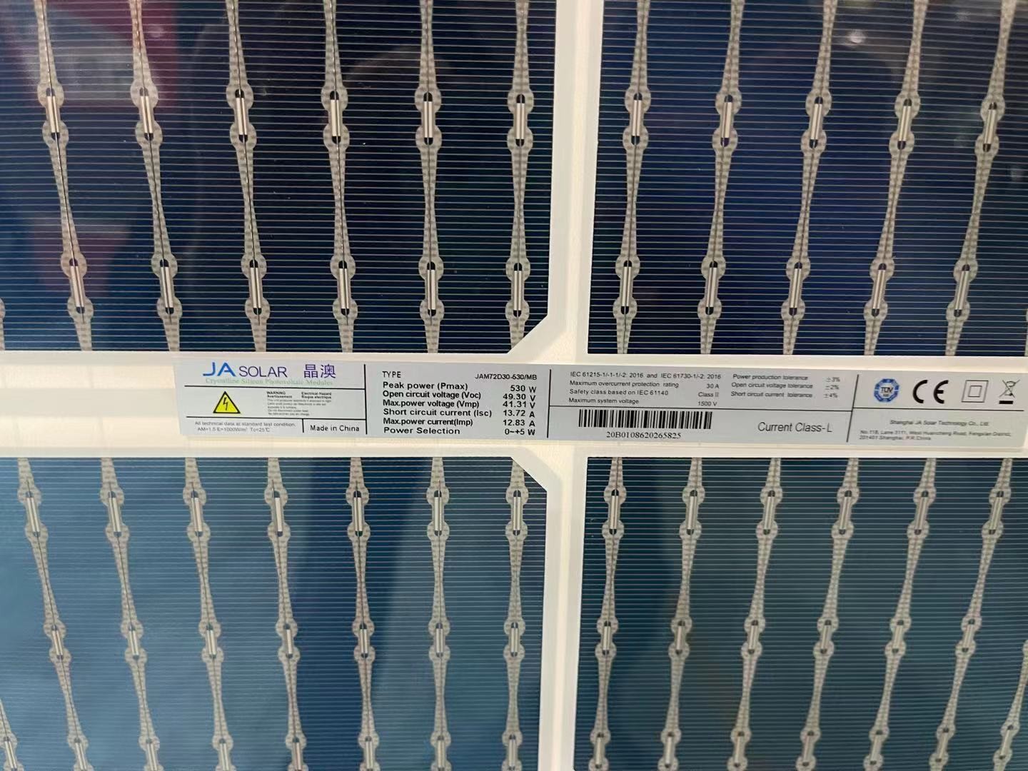 IEC 61215 B Grade 535W Mono Perc Bifacial Solar Panel