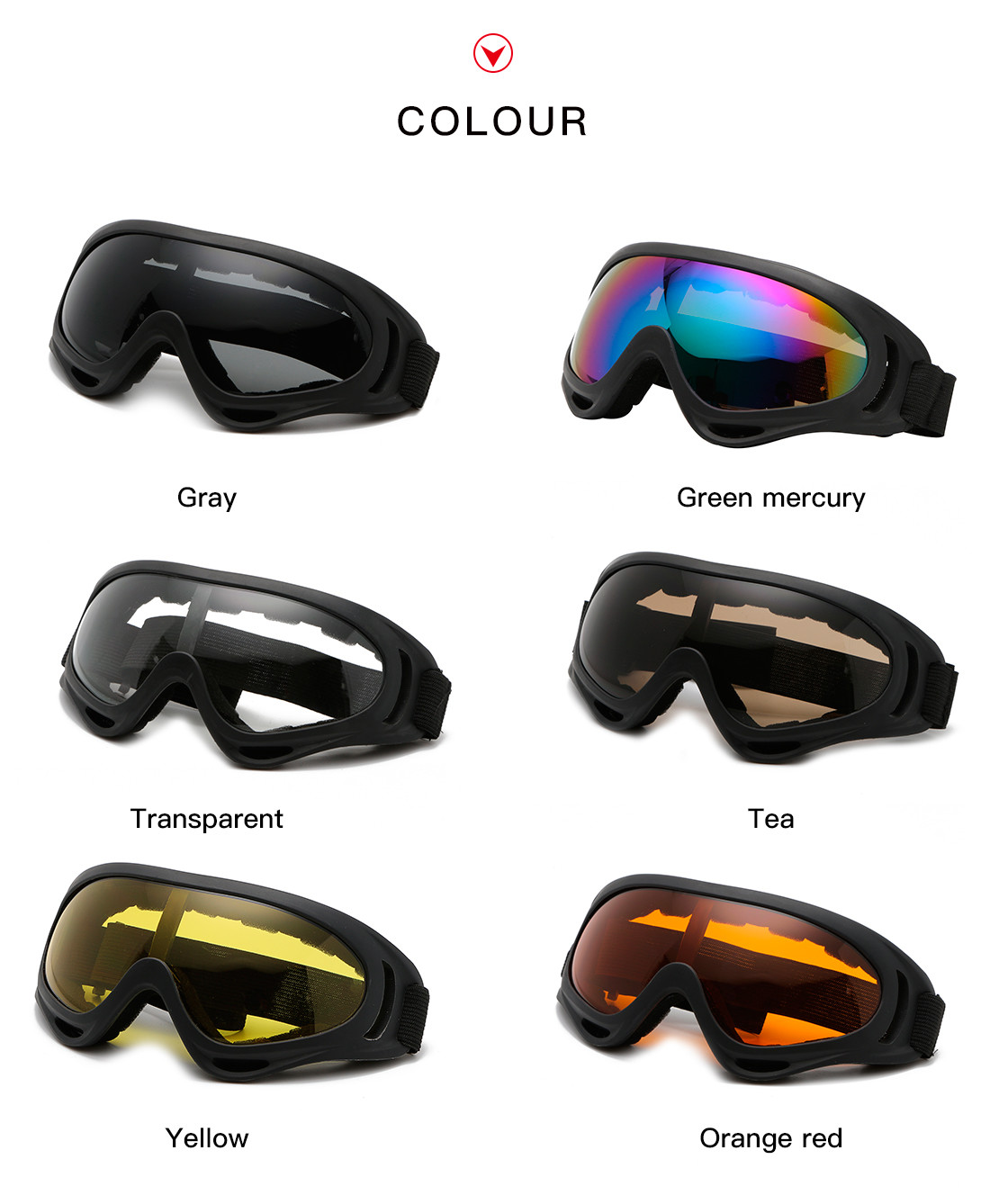 Ski Goggles Over Glasses Ski Snowboard Goggles Unisex 100% UV Protection