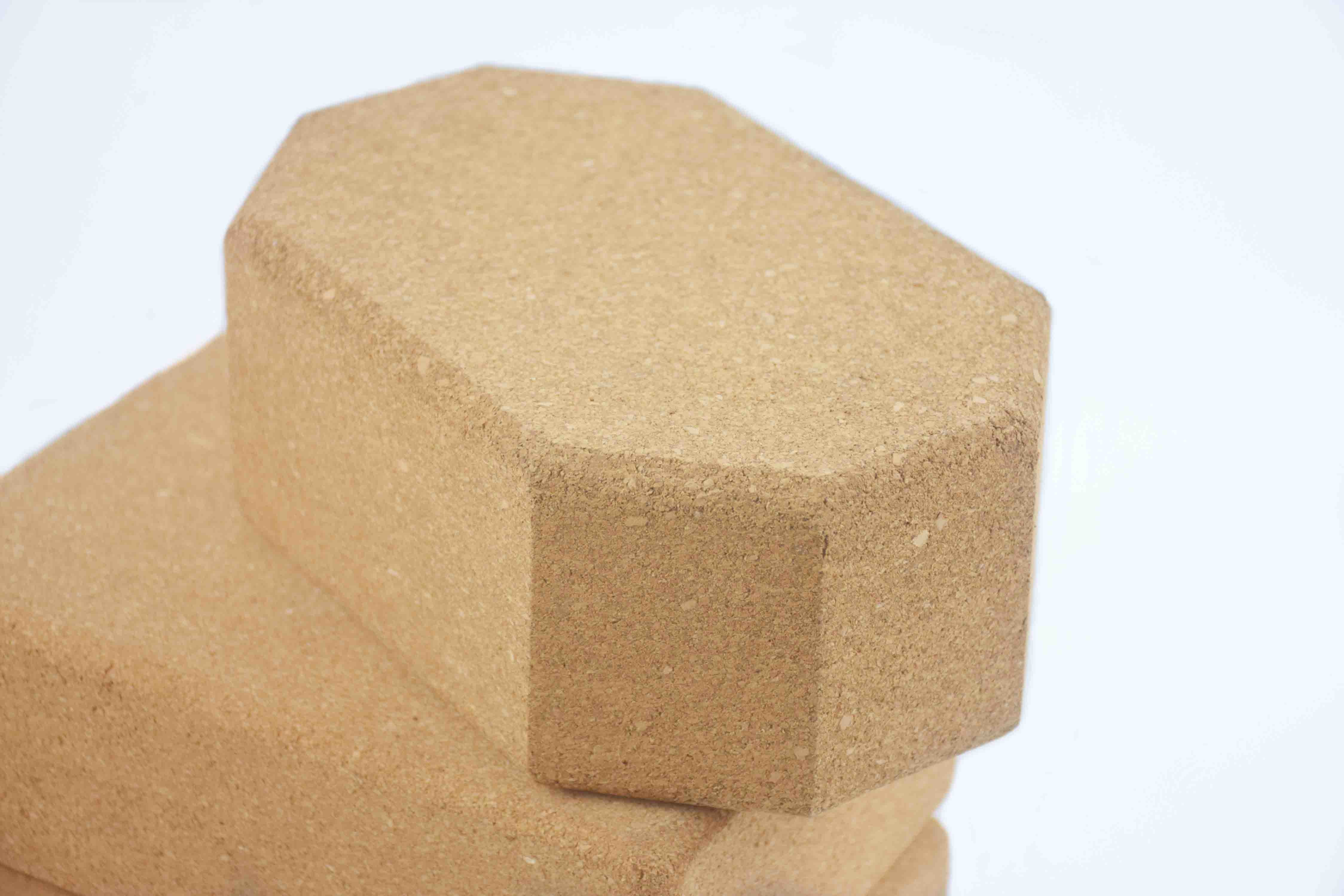 Octagonal Natural Fitness Cork Yoga Block Brick Recycled Ergonomic Design OEM