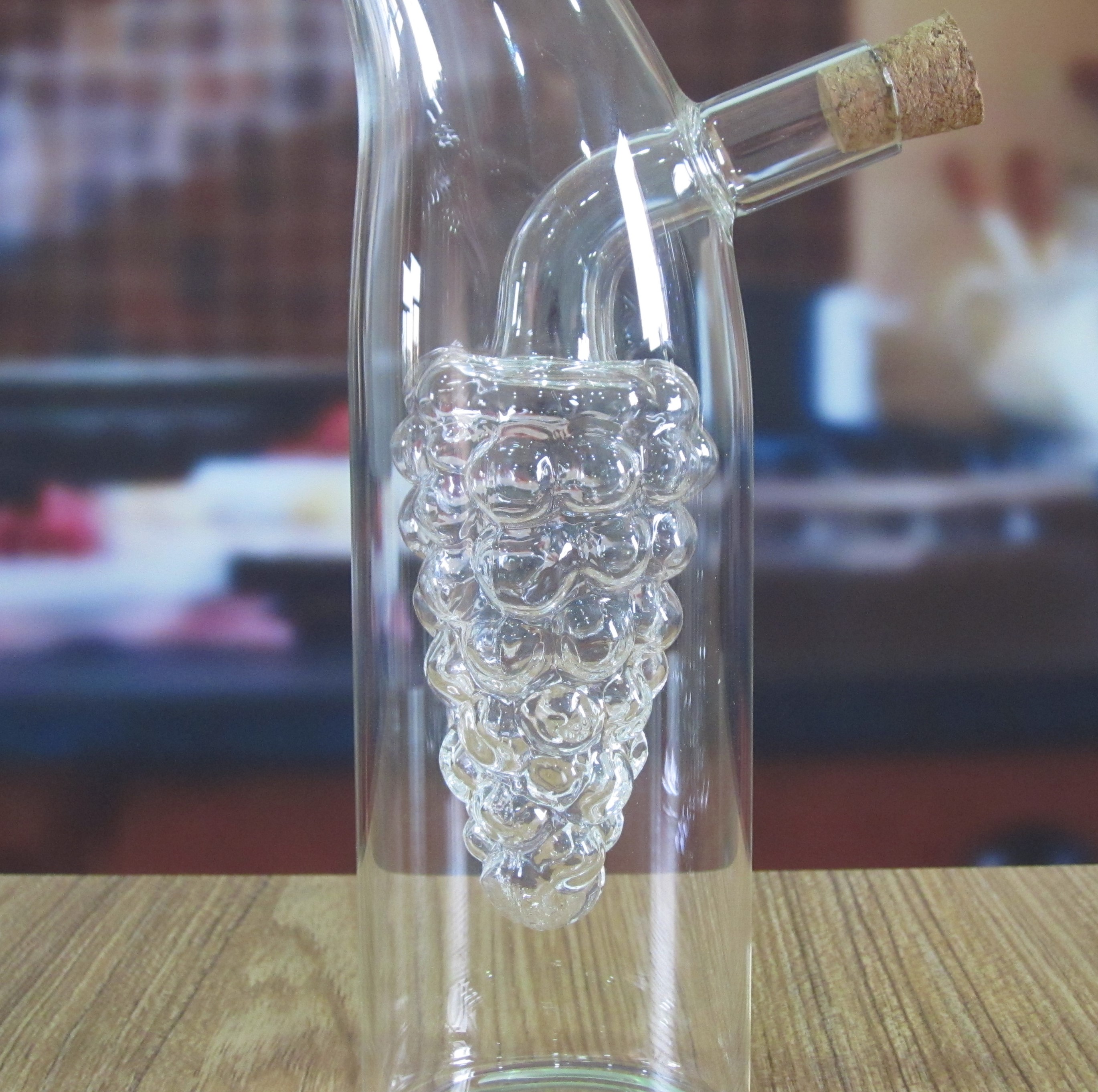 Double Layer Grape Shape Glass Canister With Lid For Oil