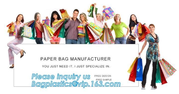 Gold foil stamp matt laminated black handle rope hair extension packaging bag red paper bag,Handle Brown Kraft Gift Pape