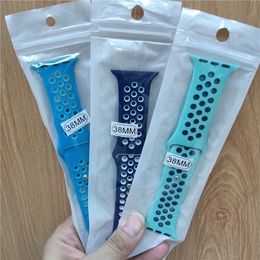 Rubber Silicone Watch Strap For Iwatch Apple Adjustable 38/40mm 42/44mmSilicone Adjustable Watch Strap