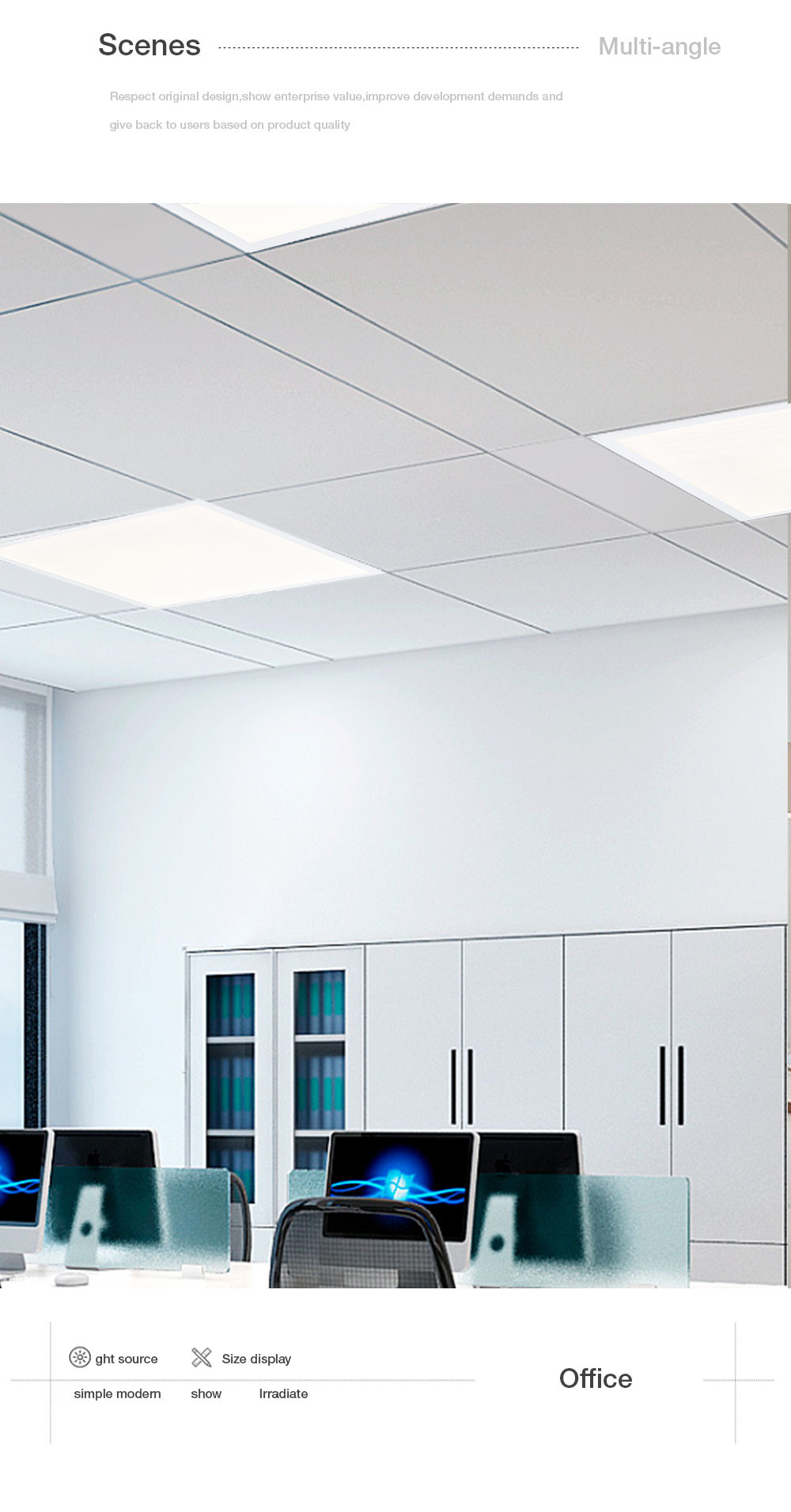 ROHS 600X600MM Flat Panel LED Lights SMD Recessed Surface Mounted