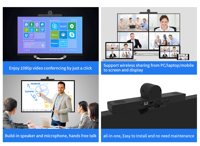 Andorid TV box meeting room video conference system For Small And Huddle Rooms,1080P conference camera
