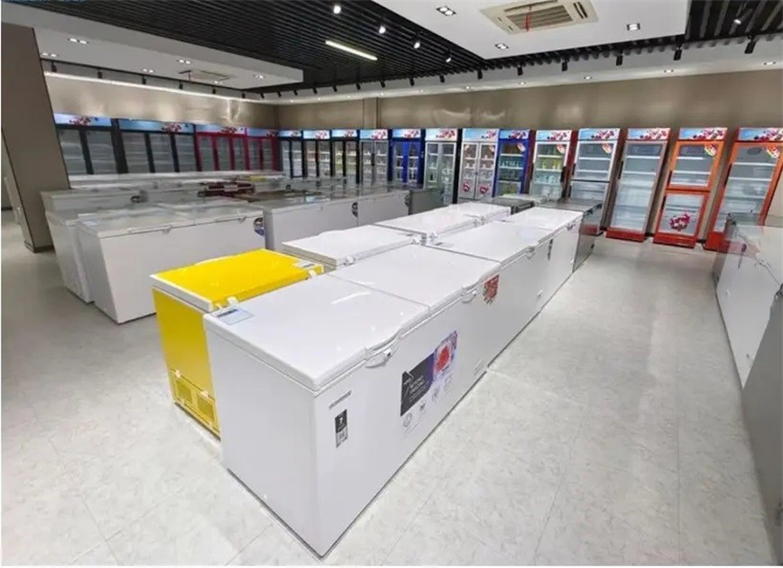Glass Single Door Swing Upright Showcase Cooler 370L Commercial Refrigerator