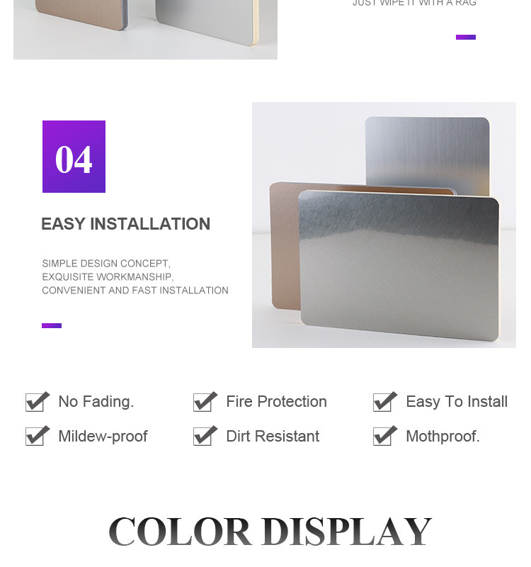 Interior Decoration Waterproof Metal Bamboo Charcoal Fibre Board Customizable