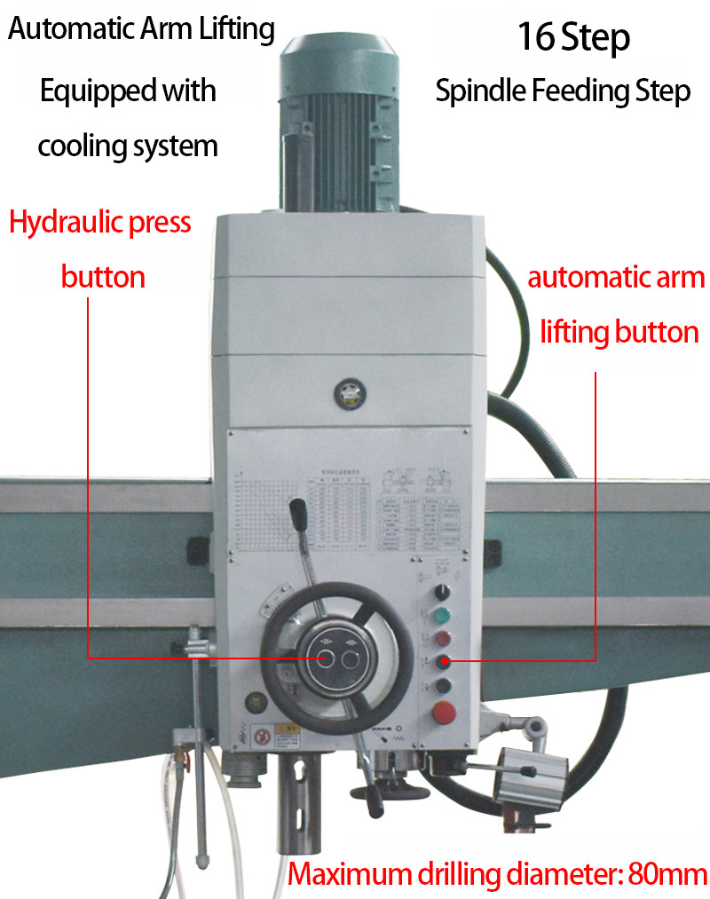 Z3080 Radial Drilling Machine Large Deep Hole Heavy Duty Vertical Drilling Machines