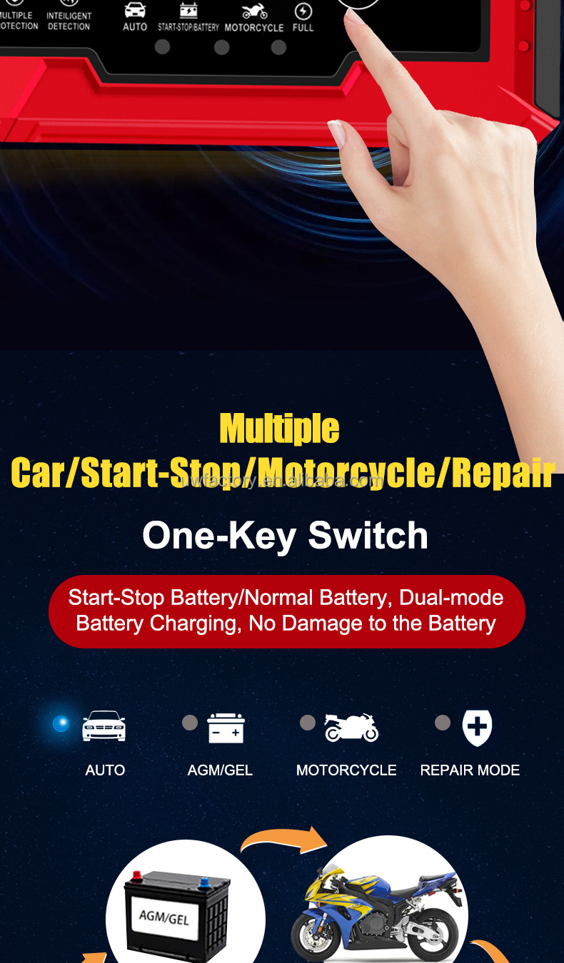 12V/20A Electric Vehicle E-bike Scooter Battery Charger Motor Smart Fast Power Charge Adapter Moto Lead Acid Storage Cell Auto Batterie Charging