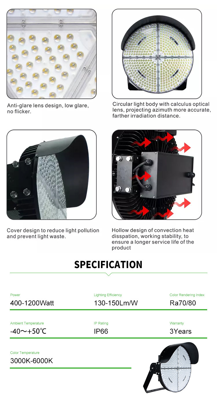 400w court high mast lights for sport lighting tennis court floodlight for high pole sports area lighting