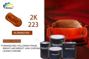  ISO MSDS Car Paint Top Coat Odorless Red Orange Color Eco Friendly Manufactures
