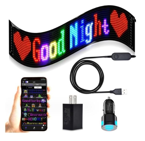 Outdoor Led Screen Waterproof Full Color Flexible Scrolling Flexible Car Led