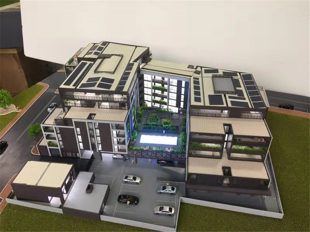 3D Modern House Model , Miniature Architectural Models With Led Light