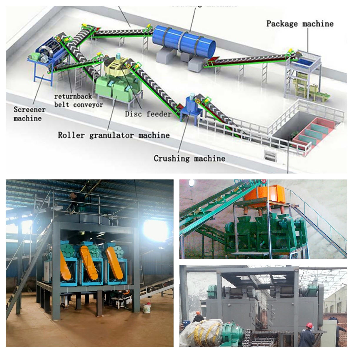 Fertilizer Granulation Equipment Dust Roller Press Granulator Production Line